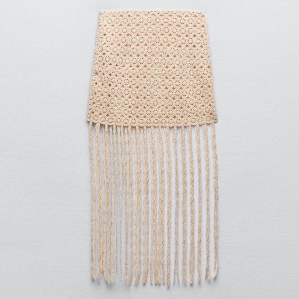 Zara Fringed Crochet Skirt - Picture 7 of 16